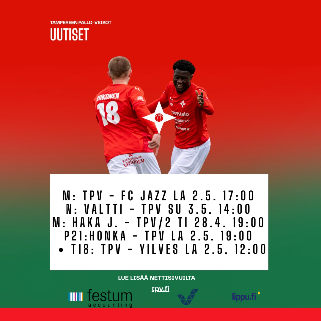 TPV:llä useita tärkeitä otteluita