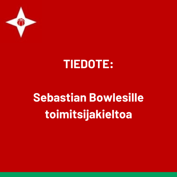 Sebastian Bowlesille toimitsijakieltoa