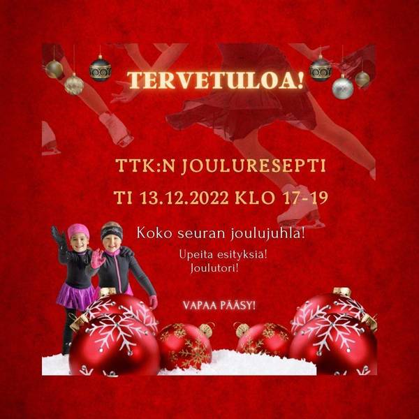 TTKn perinteistä joulujuhlaa vietetään ti 13.12. Areenalla