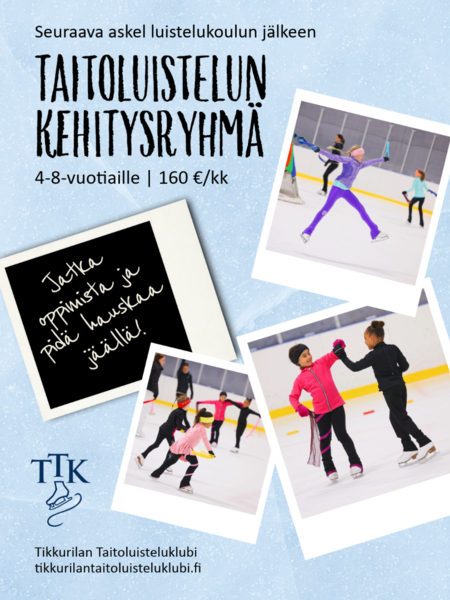 Taitoluistelun kehitysryhmä 4–8-vuotiaille