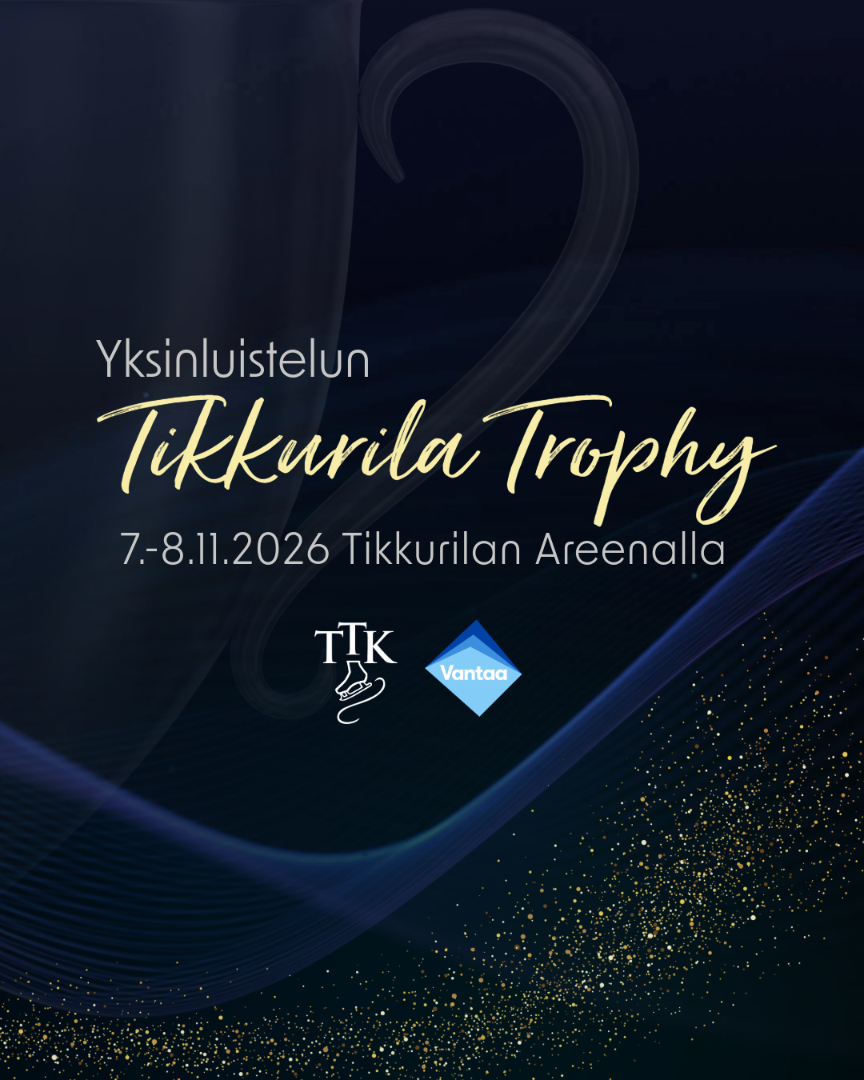 Yksinluistelun Tikkurila Trophy 7.-8.11.2026 Tikkurilan Kuljetusrinki Areenalla