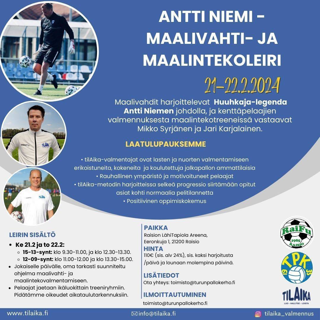 Antti Niemi - Maalivahti- ja maalintekoleiri 21.-22.2.2024