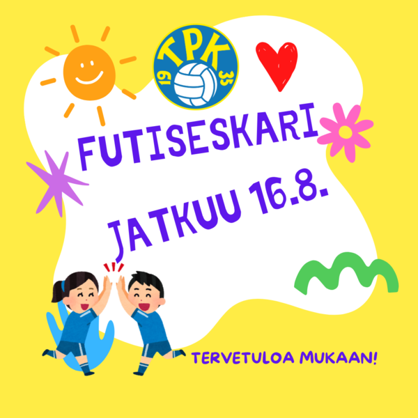 Futiseskari jatkuu la 16.8. Tervetuloa mukaan!