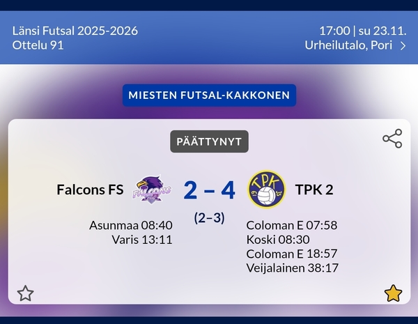 Haukkapaistia Porissa!