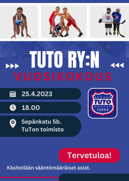 TuTo ry:n kevätvuosikokous 25.4. klo 18