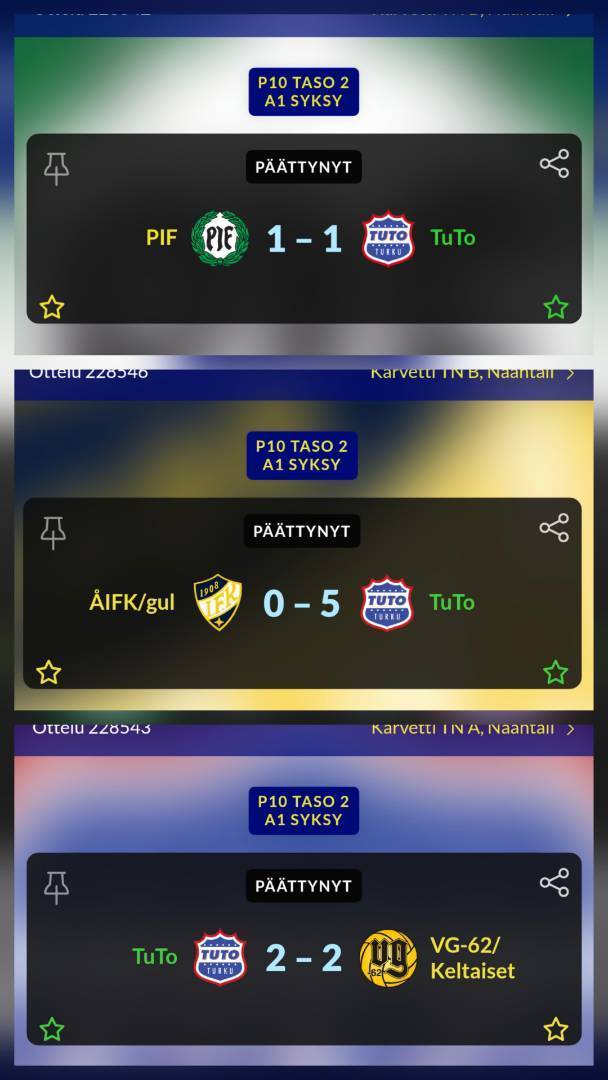 2 tason pelit vielä käynnissä