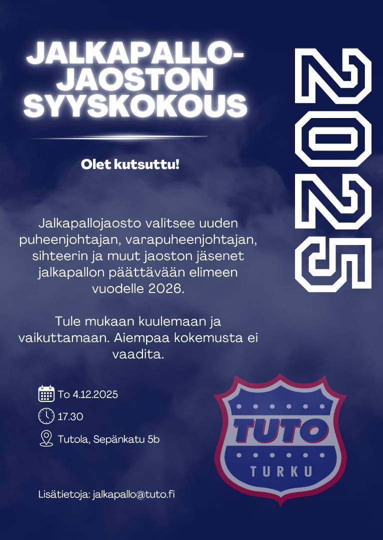 Jalkapallojaoston syyskokous