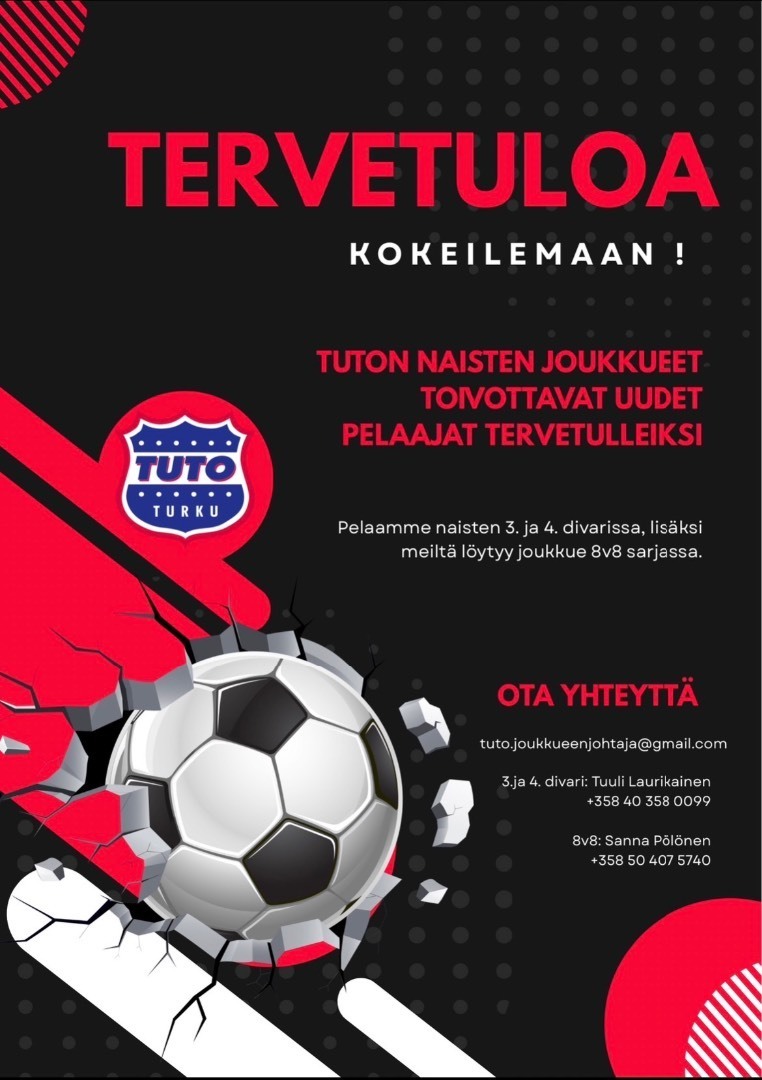 TuTo Naiset hakee pelaajia kaudelle 2026 – naisten jalkapalloa Turussa