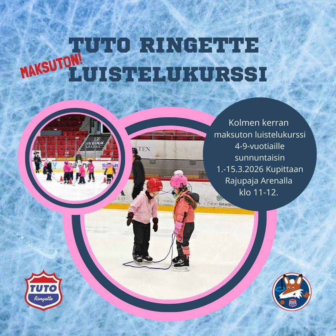 Maksuton luistelukurssi 4-9-vuotiaille maaliskuussa