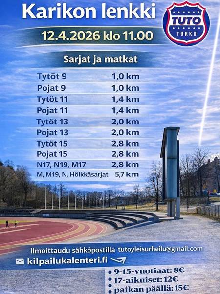 Tervetuloa Karikon lenkille sunnuntaina 12.4.2026! 