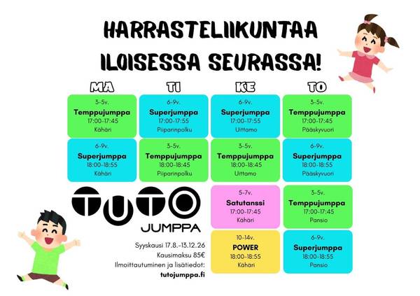 Tutojumpalla paljon ohjelmaa myös lapsille  