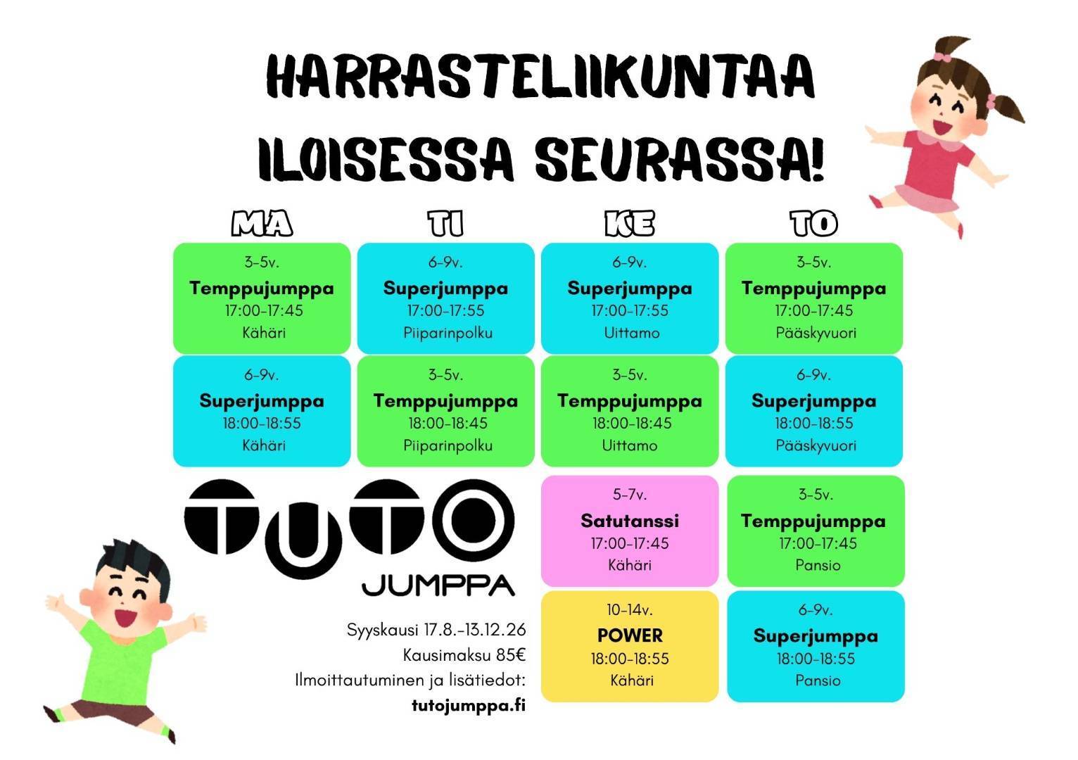 Tutojumpalla paljon ohjelmaa myös lapsille