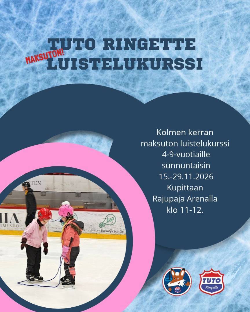 Maksuton luistelukurssi 4-9-vuotiaille marraskuussa