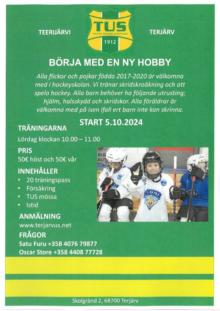 Hockeyskolan startar! Kiekkokoulu alkaa!