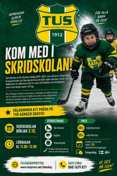 Skridskolan - hockeyskolan startar 3.10.!