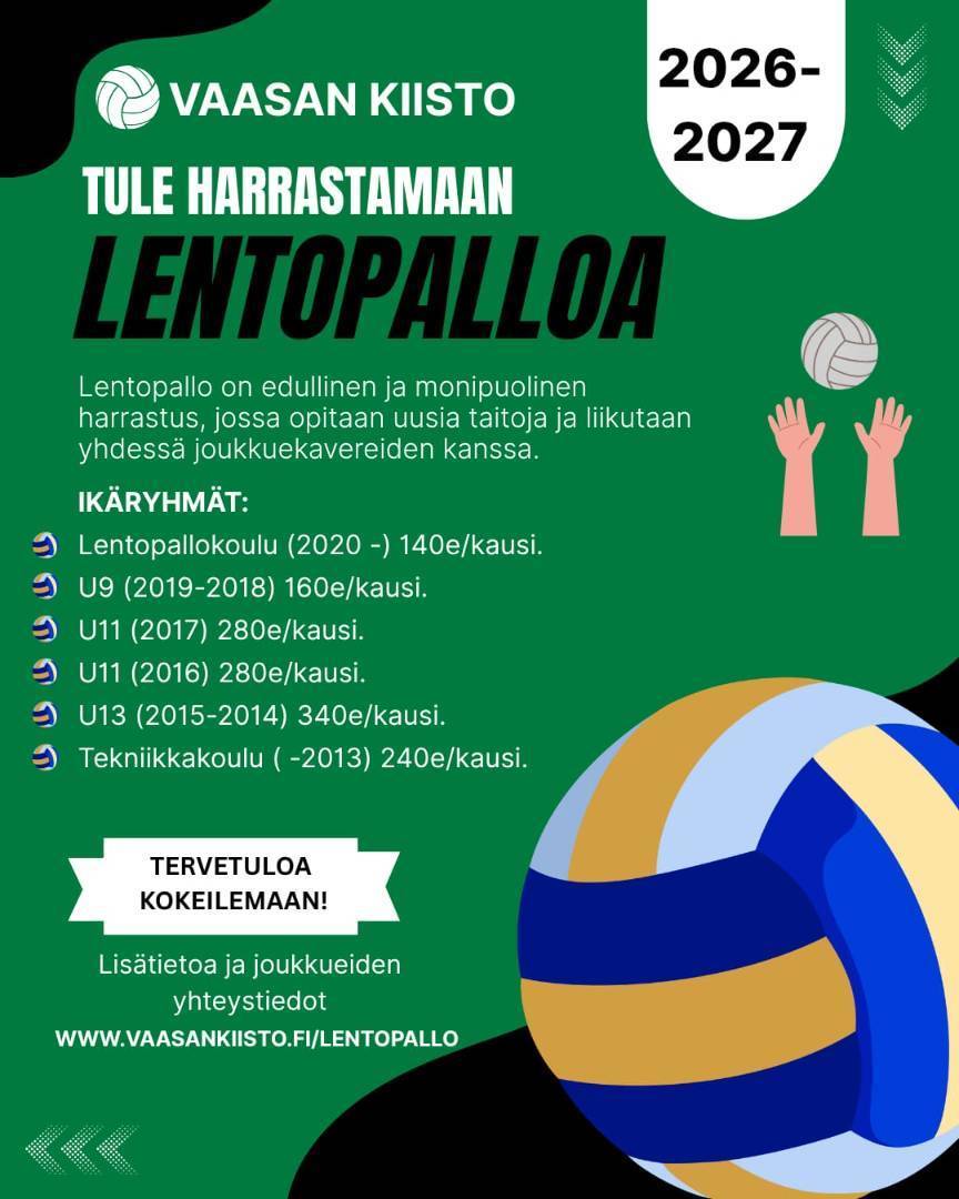 Tule harrastamaan lentopalloa