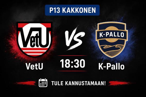 P13 kakkonen: K-Pallo saapuu VetU:n vieraaksi