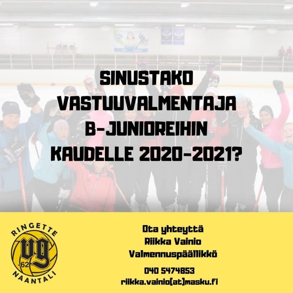 Haemme valmentajaa B-nuorten joukkueeseen kaudelle 2020-2021