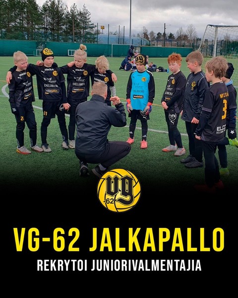 VG-62 jalkapallo hakee juniorivalmentajia!