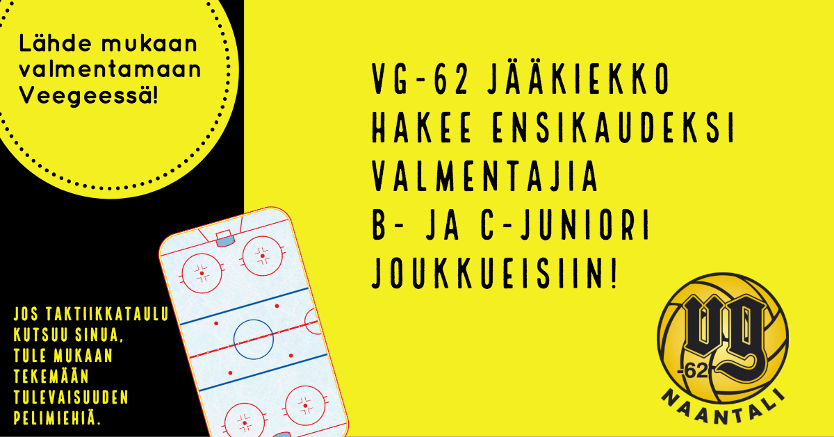 VG-62 jääkiekko hakee valmentajia B- ja C-joukkueisiin