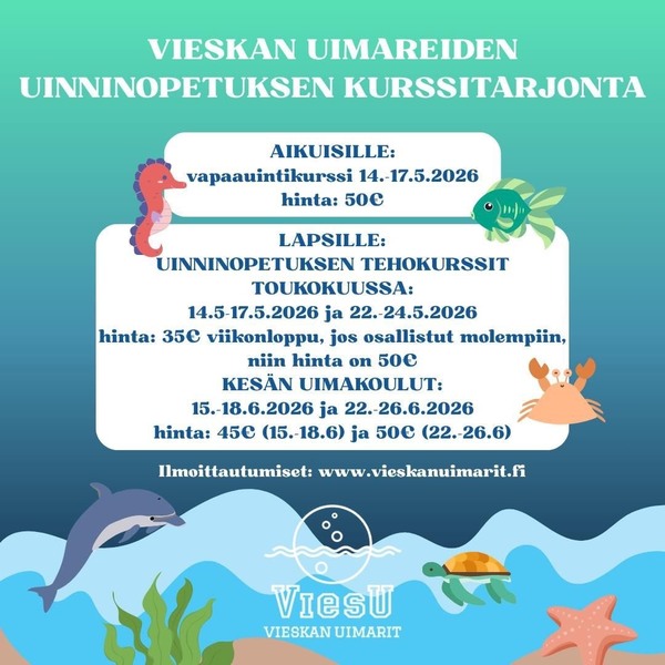 Kevään ja kesän kurssikalenteri