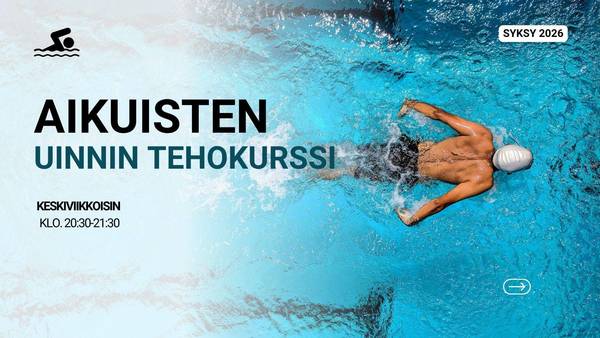 Tervetuloa aikuisten uinnin tehokurssille!