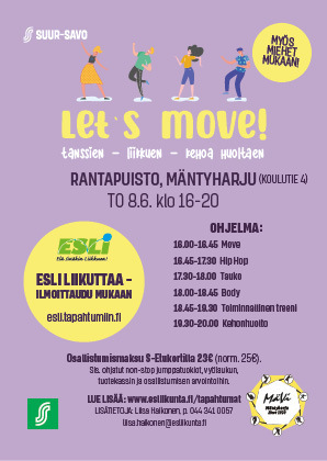 Let' move Mäntyharju Mäntyharjun rantapuistossa 8.6. - PERUTTU