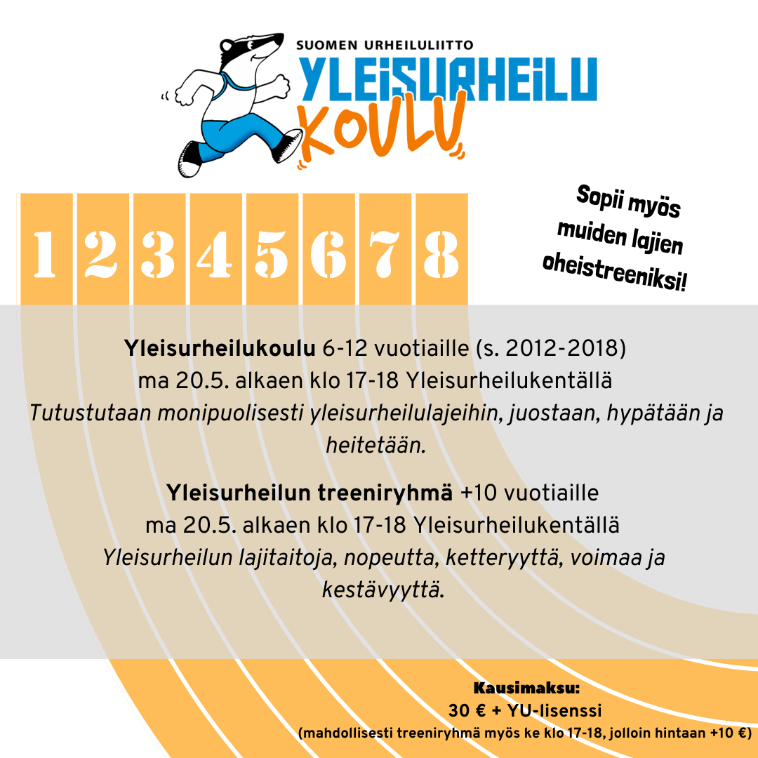 Yleisurheilukoulu ja treeniryhmä 2024