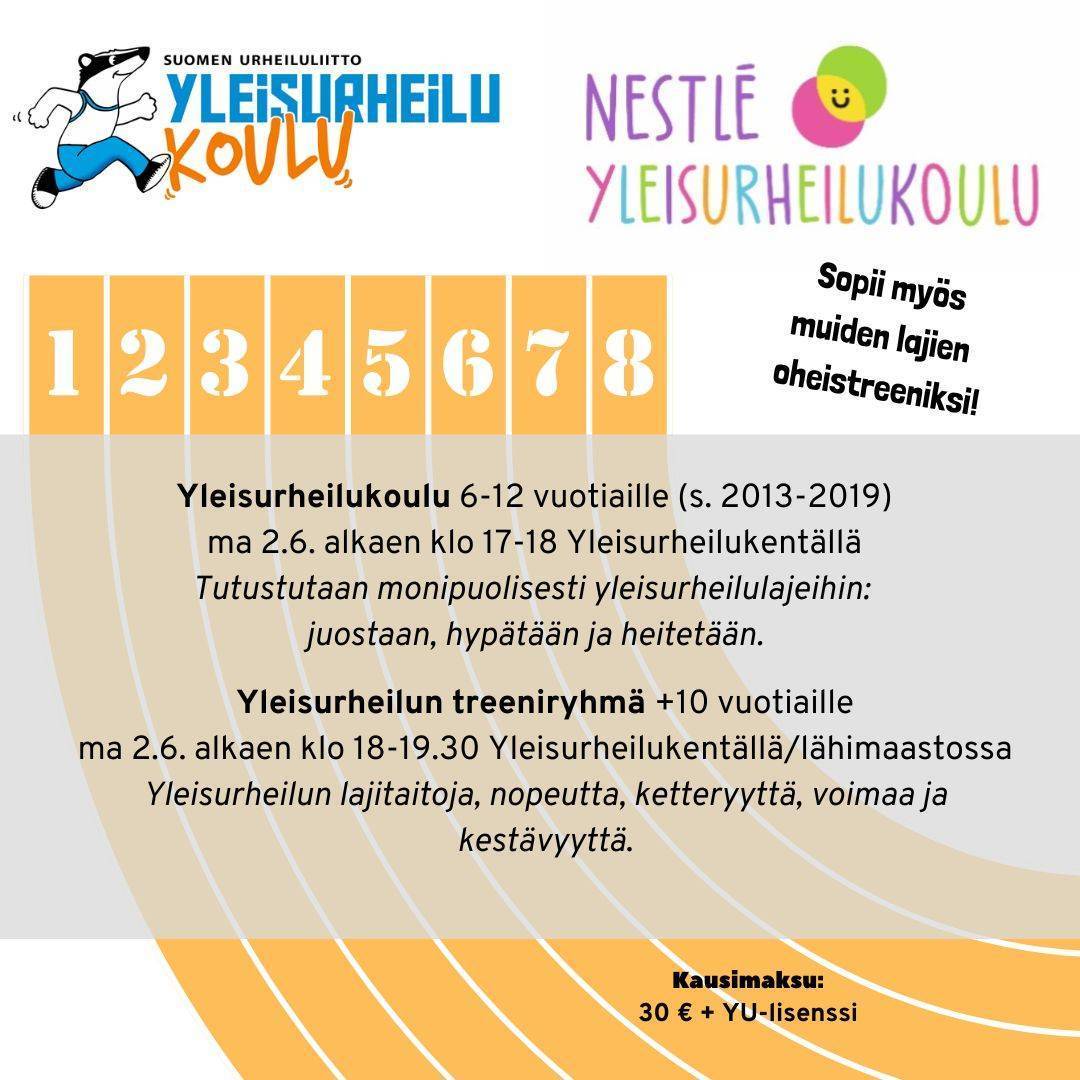 Yleisurheilukoulu ja treeniryhmä 2025