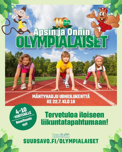 Apsin ja Onnin Olympialaiset 22.7.2026