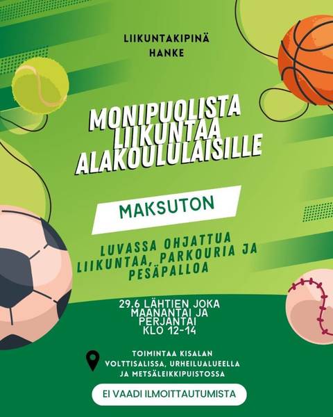 Liikuntakipinä liikuttaa lomalaisia