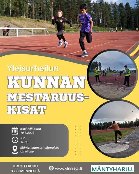 Yleisurheilun kunnanmestaruuskilpailut ke 19.8.2026