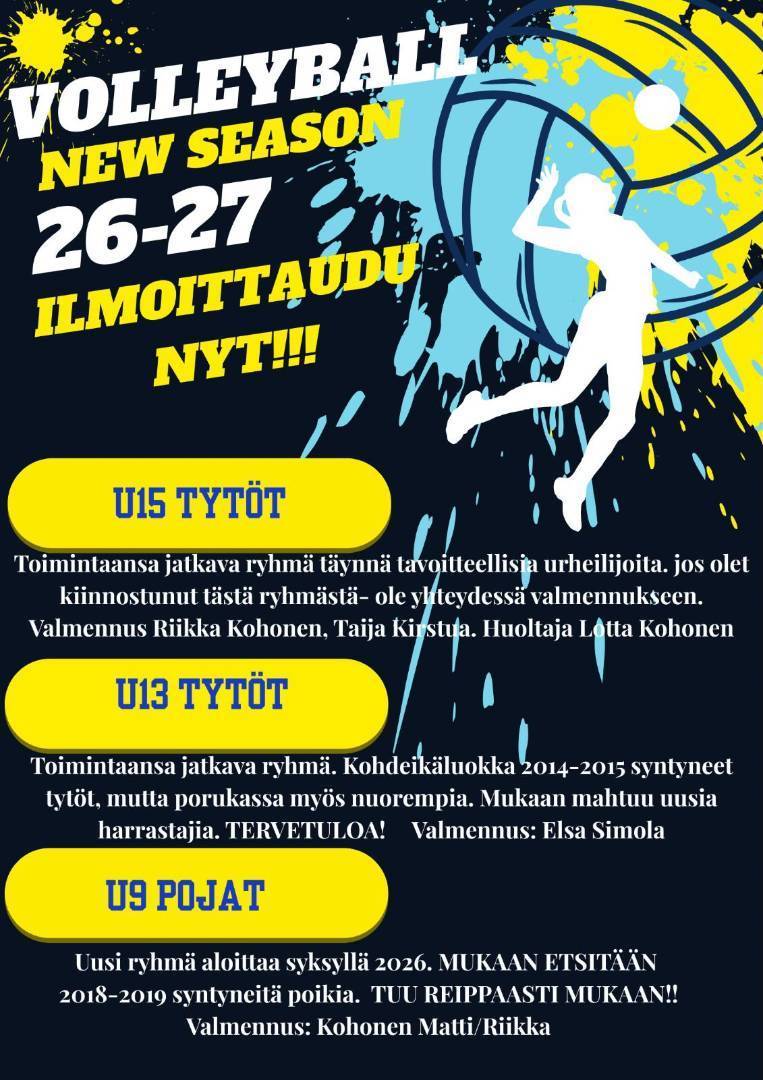 Lentopallon syyskausi starttailee!