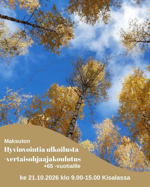 ​Hyvinvointia ulkoilusta -vertaisohjaajakoulutus