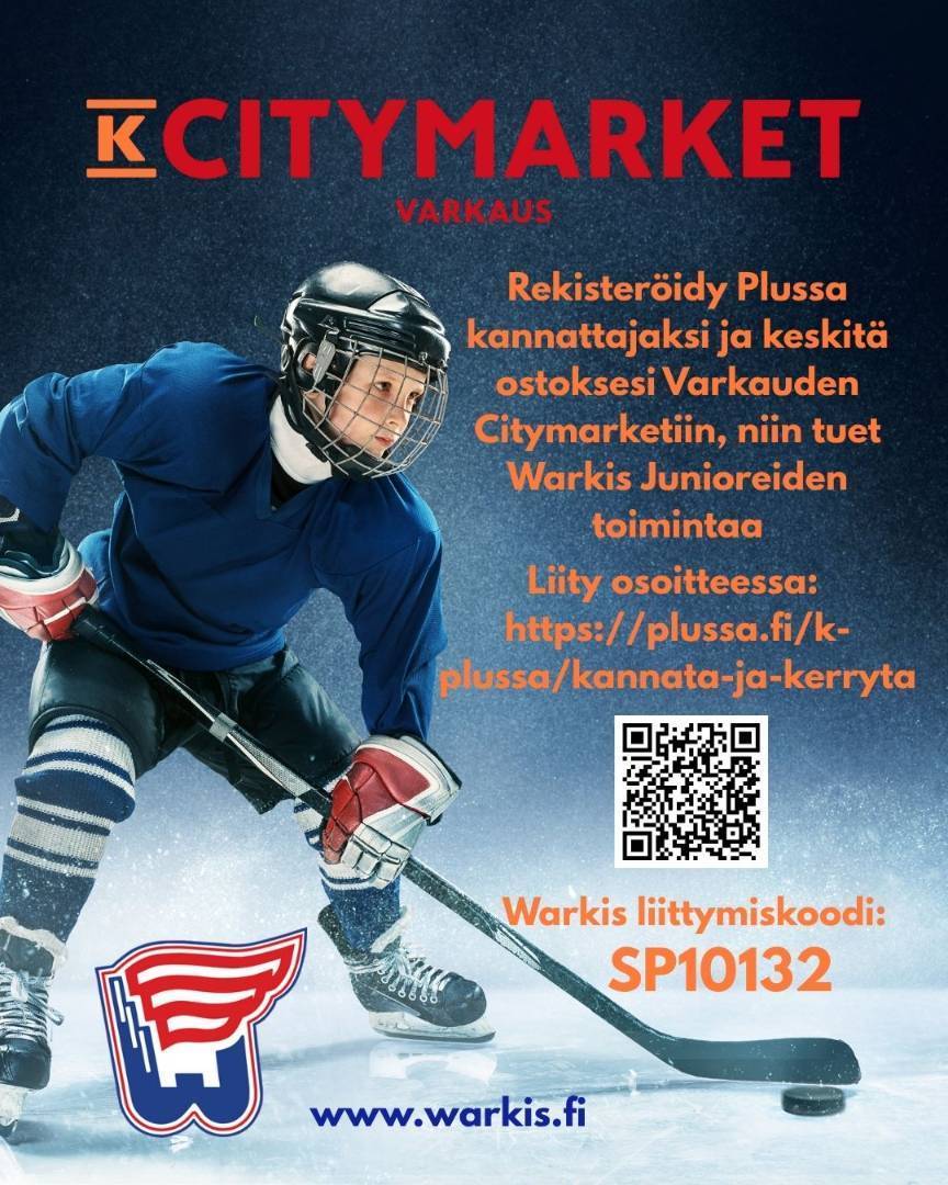 K-CITYMARKET VARKAUS TUKEMAAN WARKIS JUNIOREITA – PLUSSA OSTOISTA TUKEA TOIMINTAAN