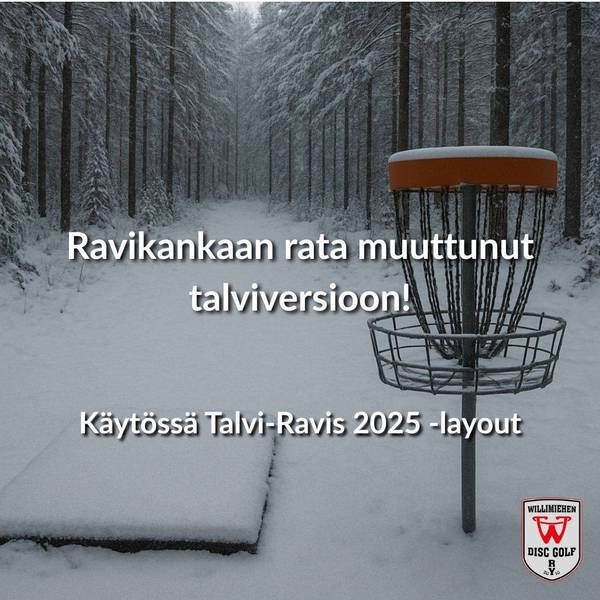 Ravikankaan frisbeegolfradalla siirryttiin talviaikaan 
