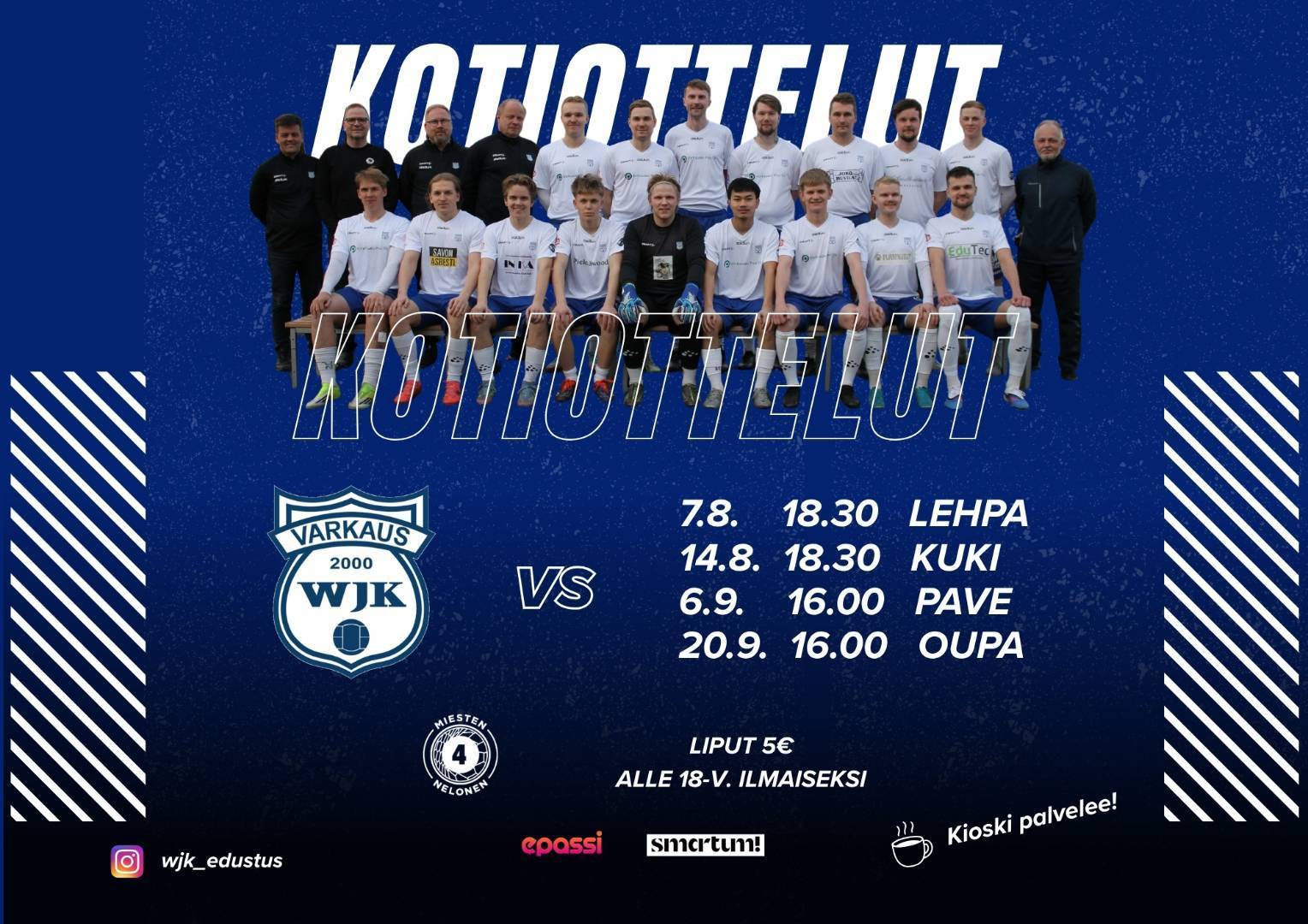 Edustuksen kotiottelut syksyllä
