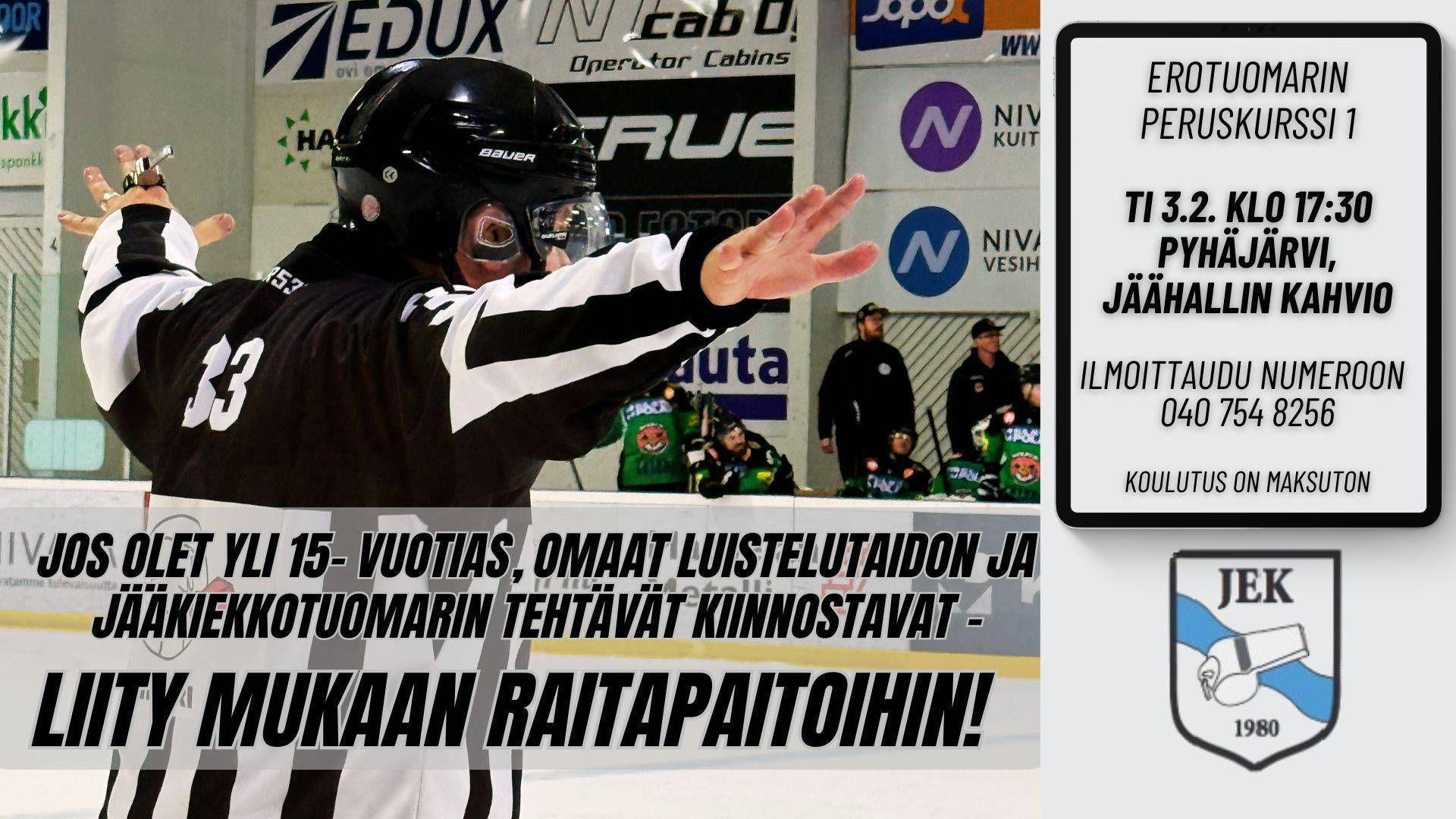 ​Erotuomarin peruskurssi 3.2.2026 Pyhäjärvi