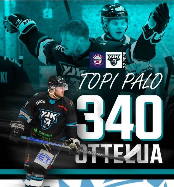 TOPI PALO NOUSEE YJK:N OTTELUTILASTOSSA PIIKKIPAIKALLE