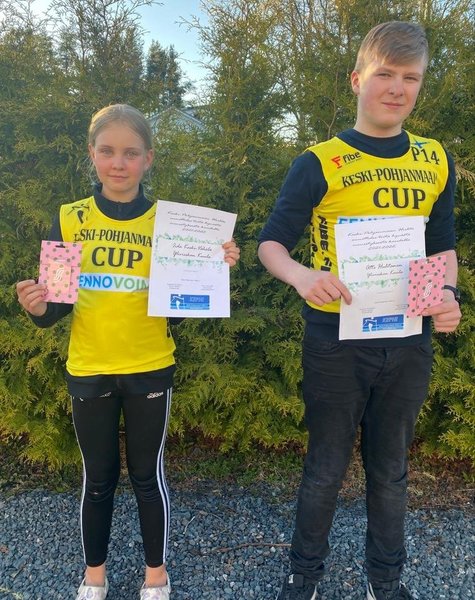 ​  Atte Huhtanen ja Iida Koski-Vähälä Keski-Pohjanmaa cupin voittajia