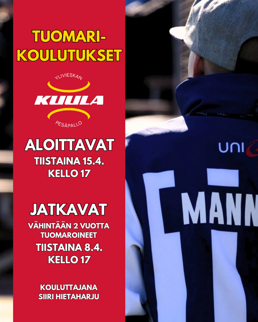 Tuomarikoulutukset huhtikuussa