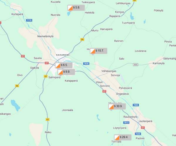 Kalajokilaakson iltarastien tulokset 6.5.2025