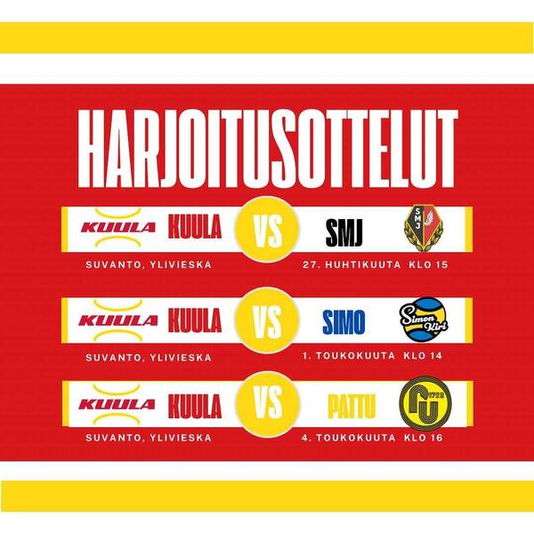 Miesten ykköspesiksen harjoitusottelut