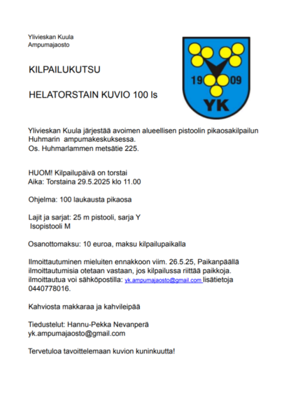 Helatorstain kuviokisa 29.5