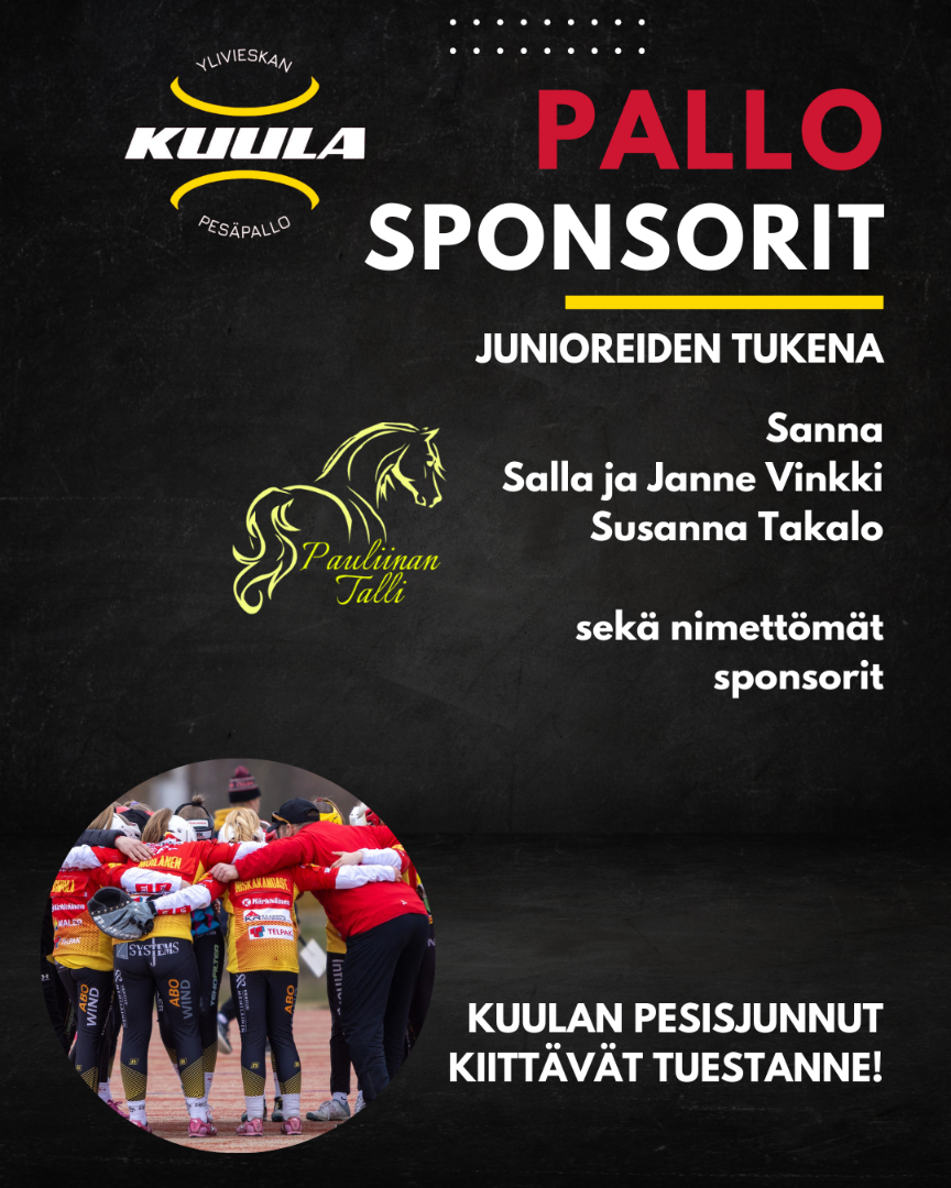 Pallosponsorit pesisjunioreiden tukena