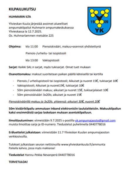 Huhmarinilta 12.7