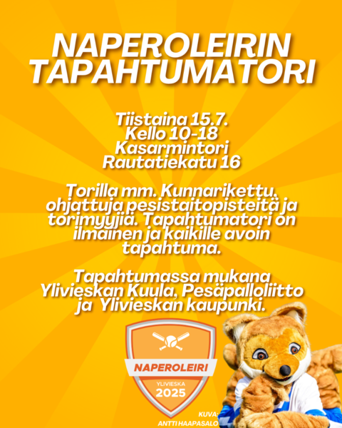 Naperoleirin Tapahtumatori tiistaina 15.7.