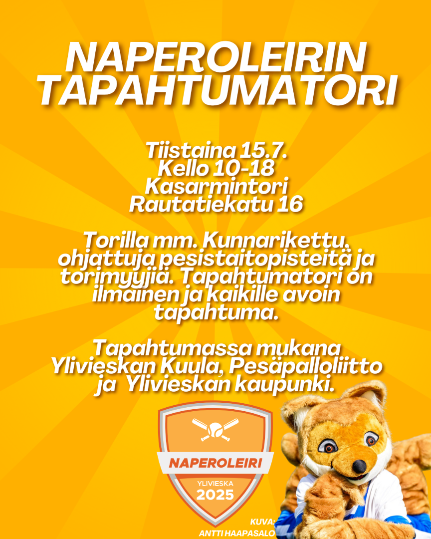 Naperoleirin Tapahtumatori tiistaina 15.7.