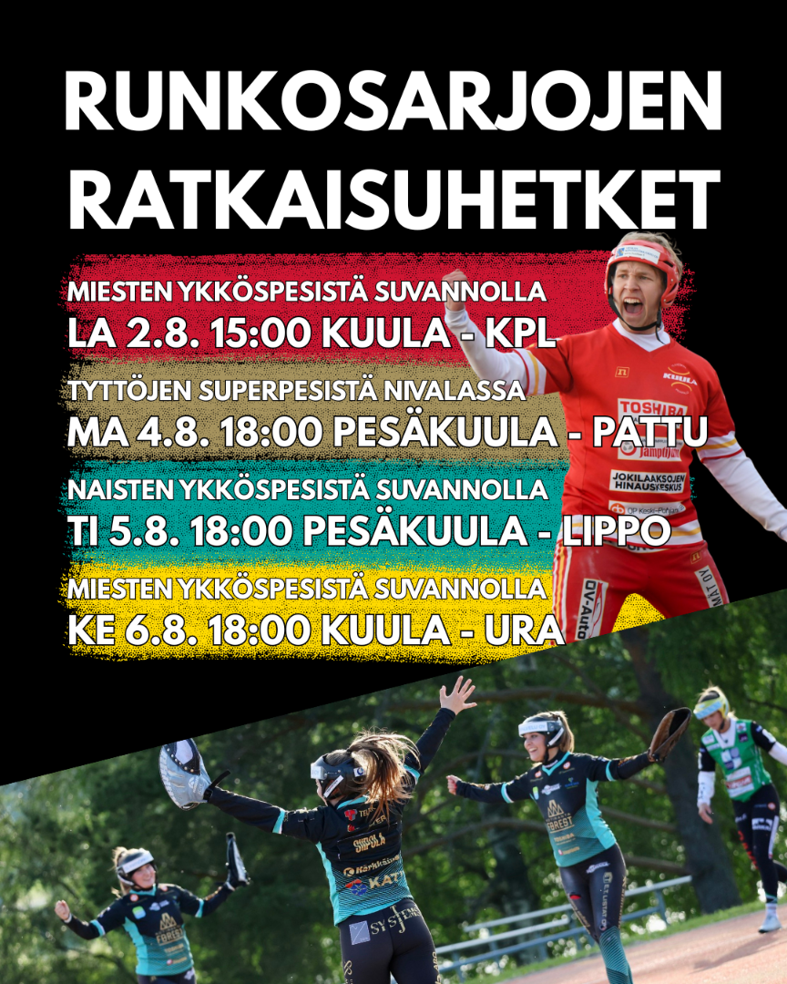 Runkosarjojen ratkaisuhetket on nyt käsillä!