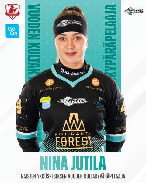 Nina Jutilasta ykköspesiksen Go On-kultakypäräpelaaja